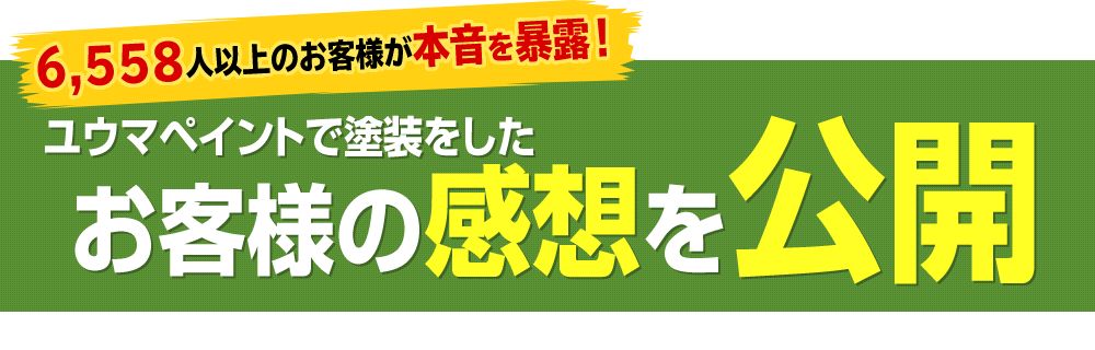 2,358人以上のお客様が本音を暴露！ユウマペイントで塗装をしたお客様の感想を公開※掲載許可をいただいた一部のお客様の事例です